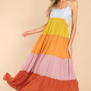 Color block maxi dress